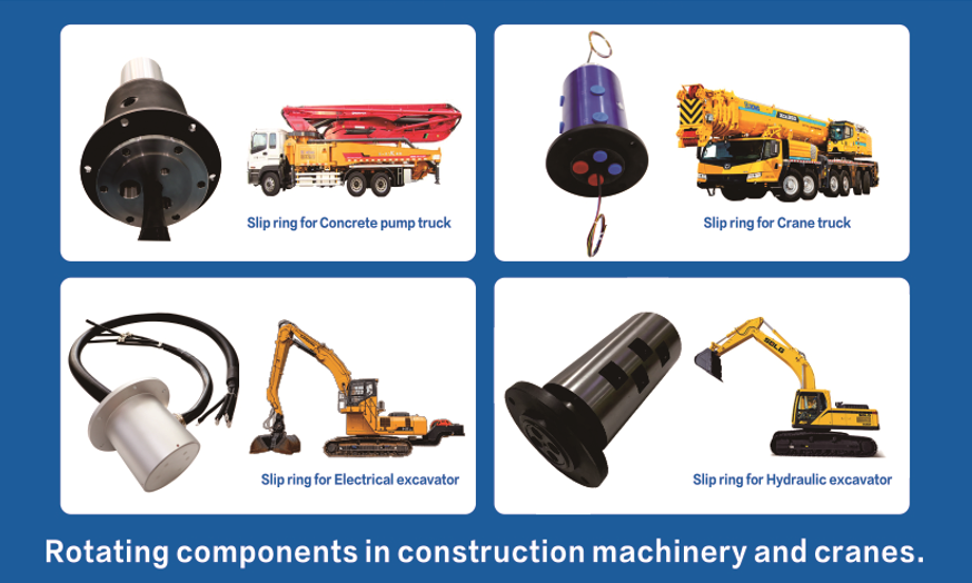 Use of conductive slip rings in construction machinery